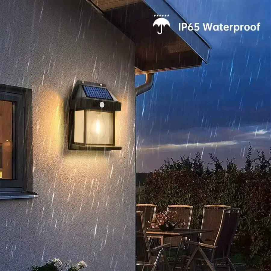 PIR Motion Sensor Solar Powered Wall Lantern