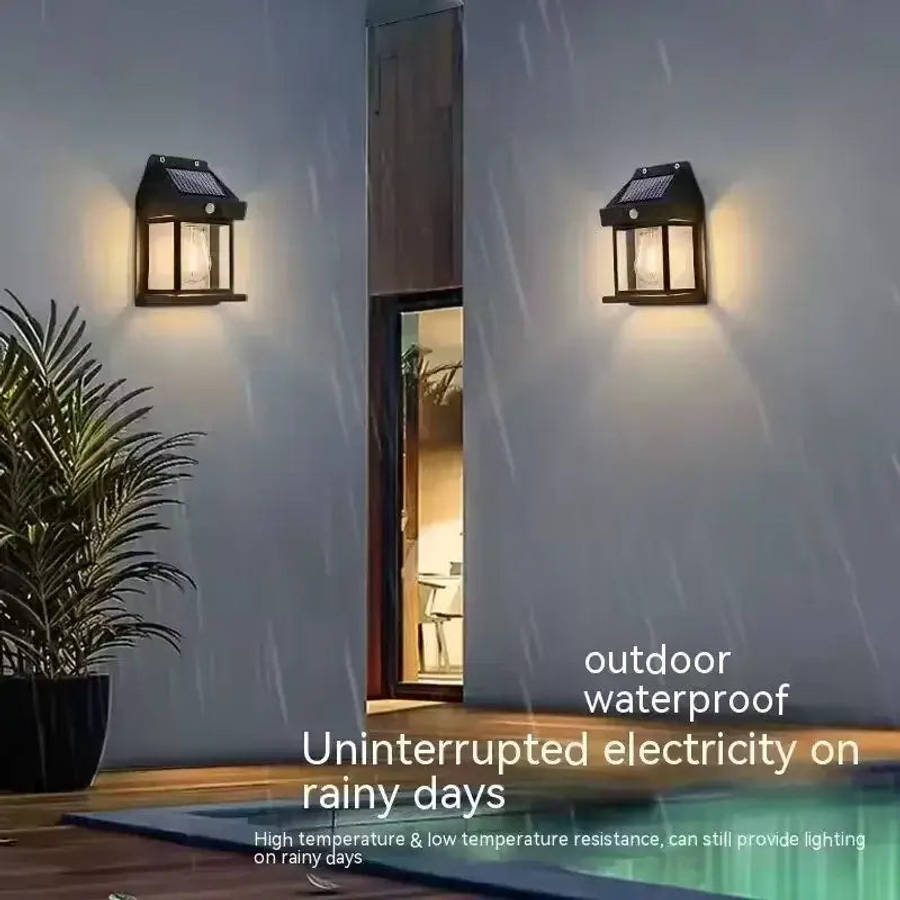 PIR Motion Sensor Solar Powered Wall Lantern