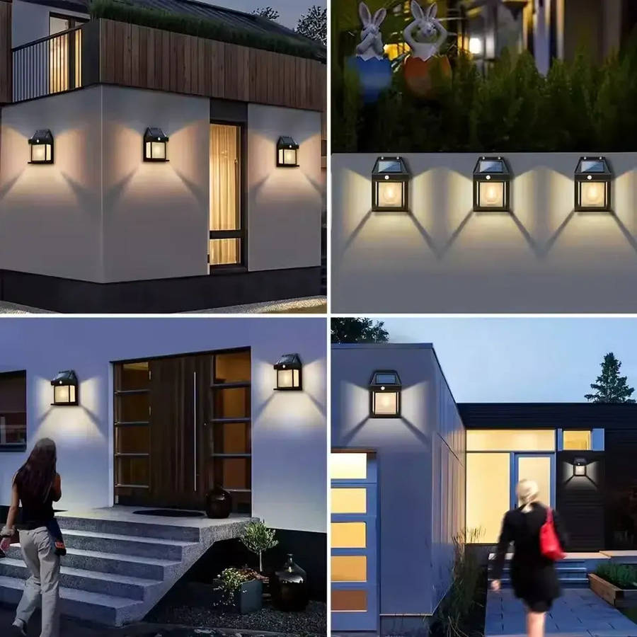 PIR Motion Sensor Solar Powered Wall Lantern