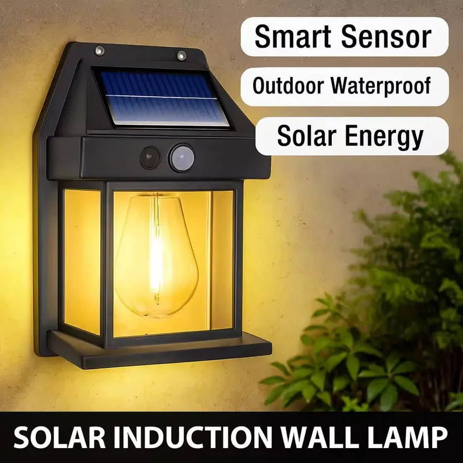 PIR Motion Sensor Solar Powered Wall Lantern