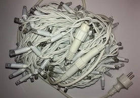 LED Outdoor Lights 20m - Warm White - Steady (White Cable) - 2850K