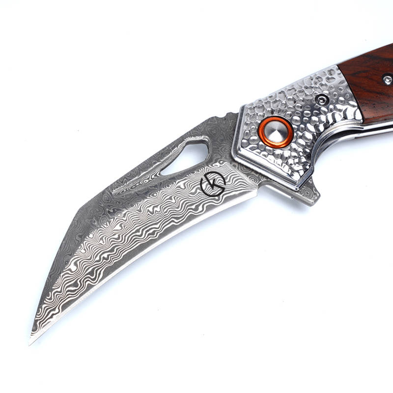 Koch - Handmade Stainless Damascus folding Knife Hawkbill - KKJ257BR
