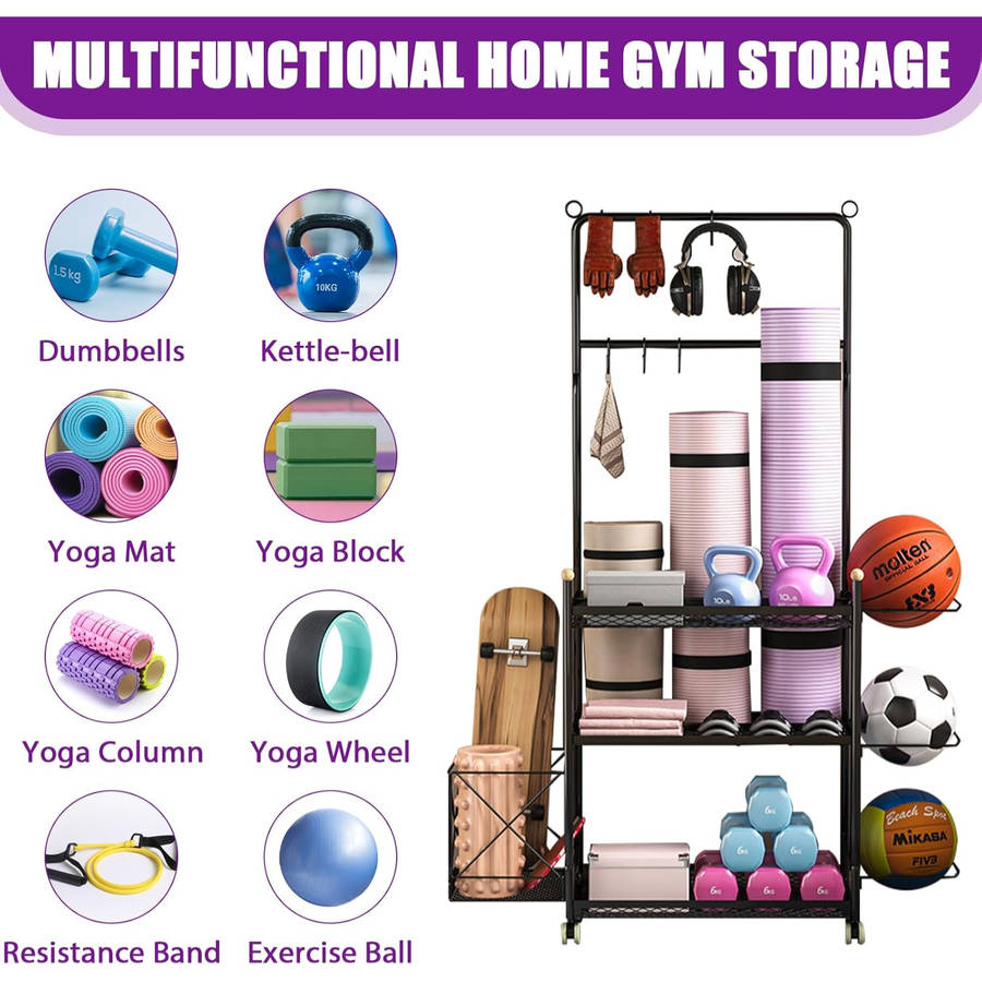 Home Gym Storage Rack Fitness Equipment Organizer South Africa