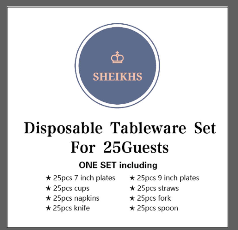 Floral Disposable Dinnerware Set For 25| 200-Piece Party Tableware