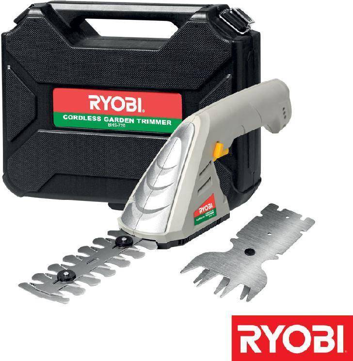 Ryobi Hand Hedge Trimmer And Grass Shear 7.2V Li-Ion In Carry Case (BHS-720)