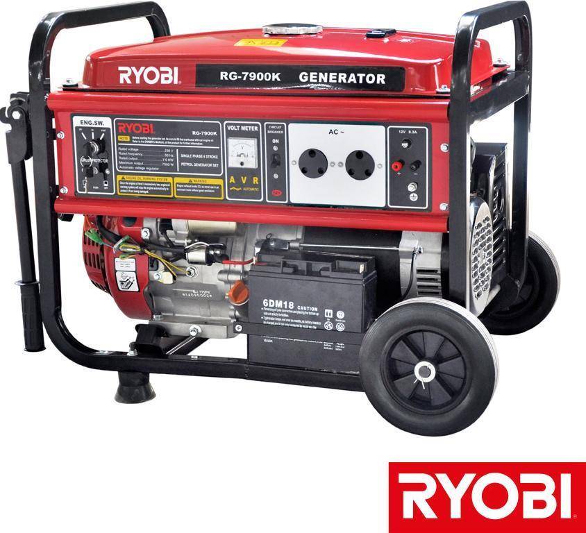 Ryobi Generator Max 7.9KVA Cons. 7KVA 4 Stroke With Battery And Key Start (RG-7900K)
