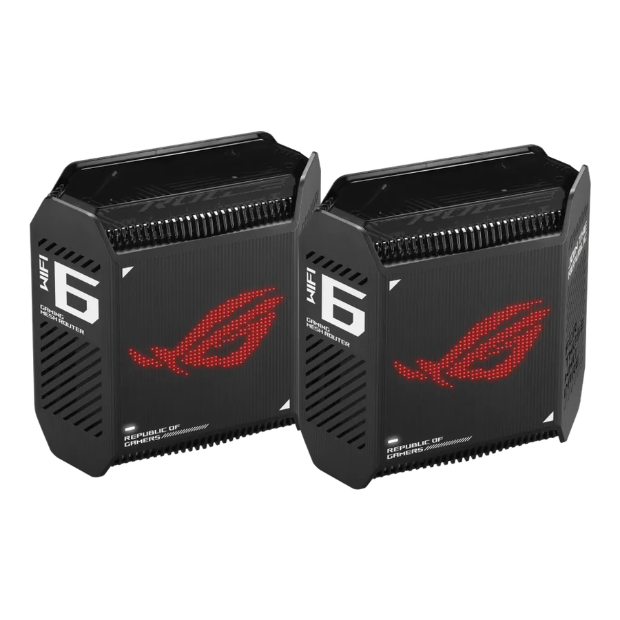 ASUS ROG Rapture GT6 (B-2-PK), Black, Internal, Mesh router, Power, 538.8 m², Tri-band (2.4 GHz ...