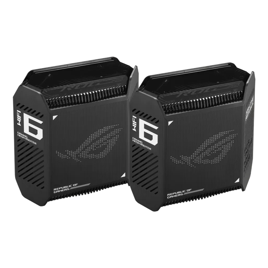 ASUS ROG Rapture GT6 (B-2-PK), Black, Internal, Mesh router, Power, 538.8 m², Tri-band (2.4 GHz ...