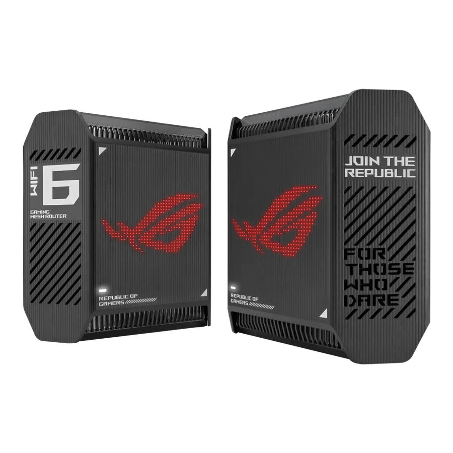 ASUS ROG Rapture GT6 (B-2-PK), Black, Internal, Mesh router, Power, 538.8 m², Tri-band (2.4 GHz ...