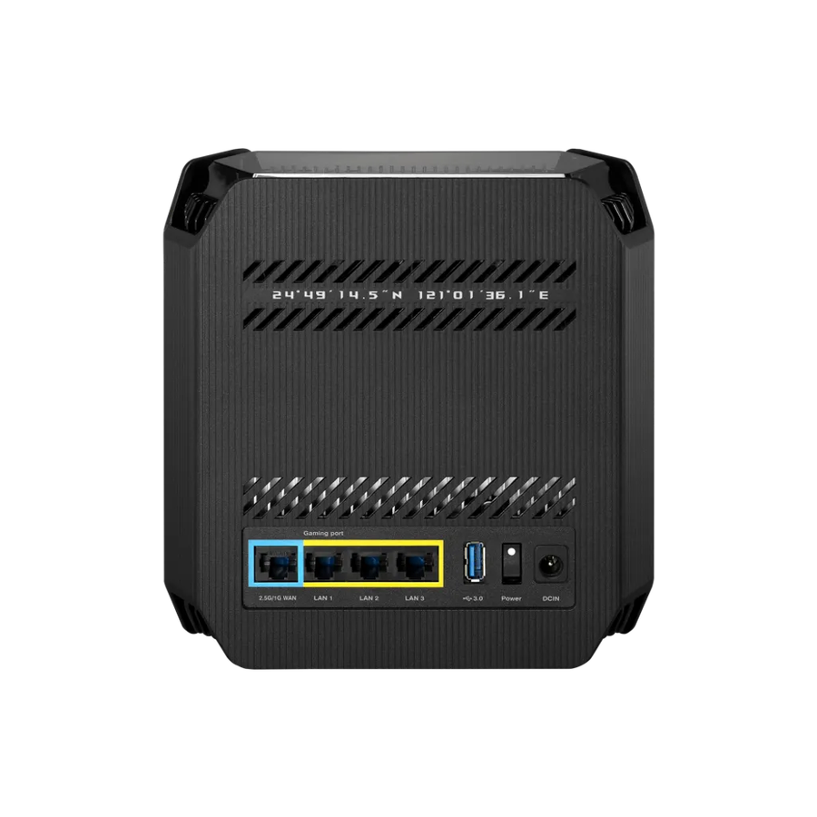 ASUS ROG Rapture GT6 (B-2-PK), Black, Internal, Mesh router, Power, 538.8 m², Tri-band (2.4 GHz ...