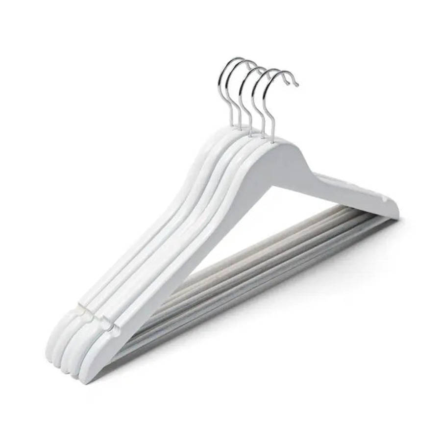 Wooden Hangers, White, 5 Pieces