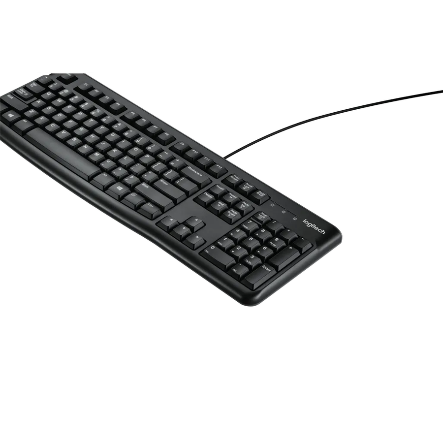 Logitech K120 Corded Keyboard, Full-size (100%), Wired, USB, QWERTY, Black