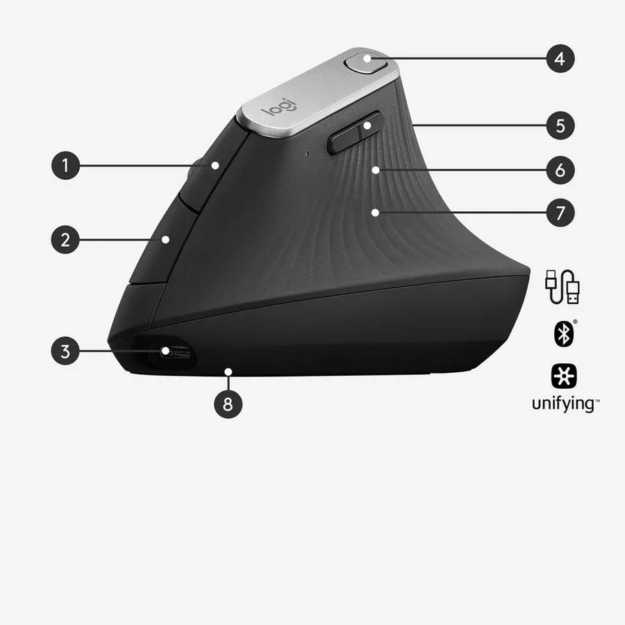 Logitech MX Vertical Advanced Ergonomic mouse, Right-hand