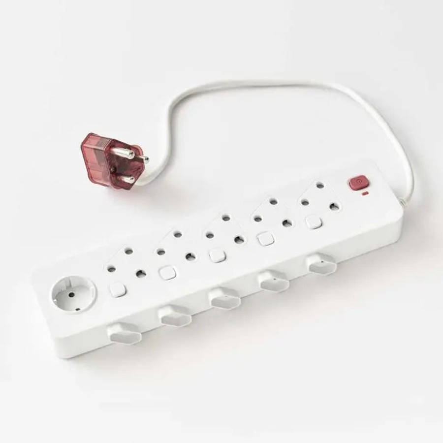11 Way Multi-Plug, Surge Protector, 5 x 3Pin, 5 x 2Pin, 1 x Schuko