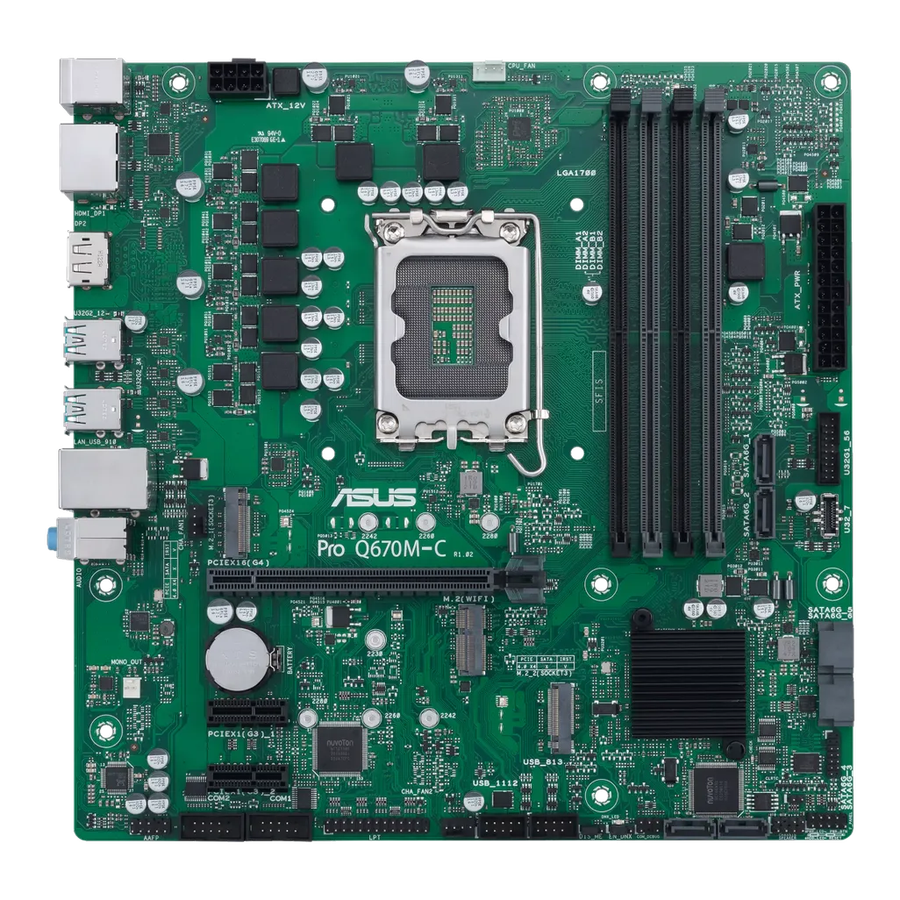 ASUS PRO Q670M-C-CSM, Intel, LGA 1700, Intel® Celeron®