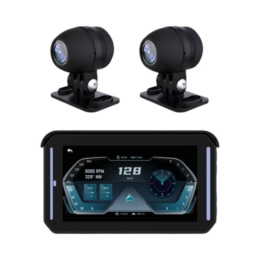 5 M80CWireless Touchscreen Interface with Android/Carplay Connectivity for Motorcycles (dual c...