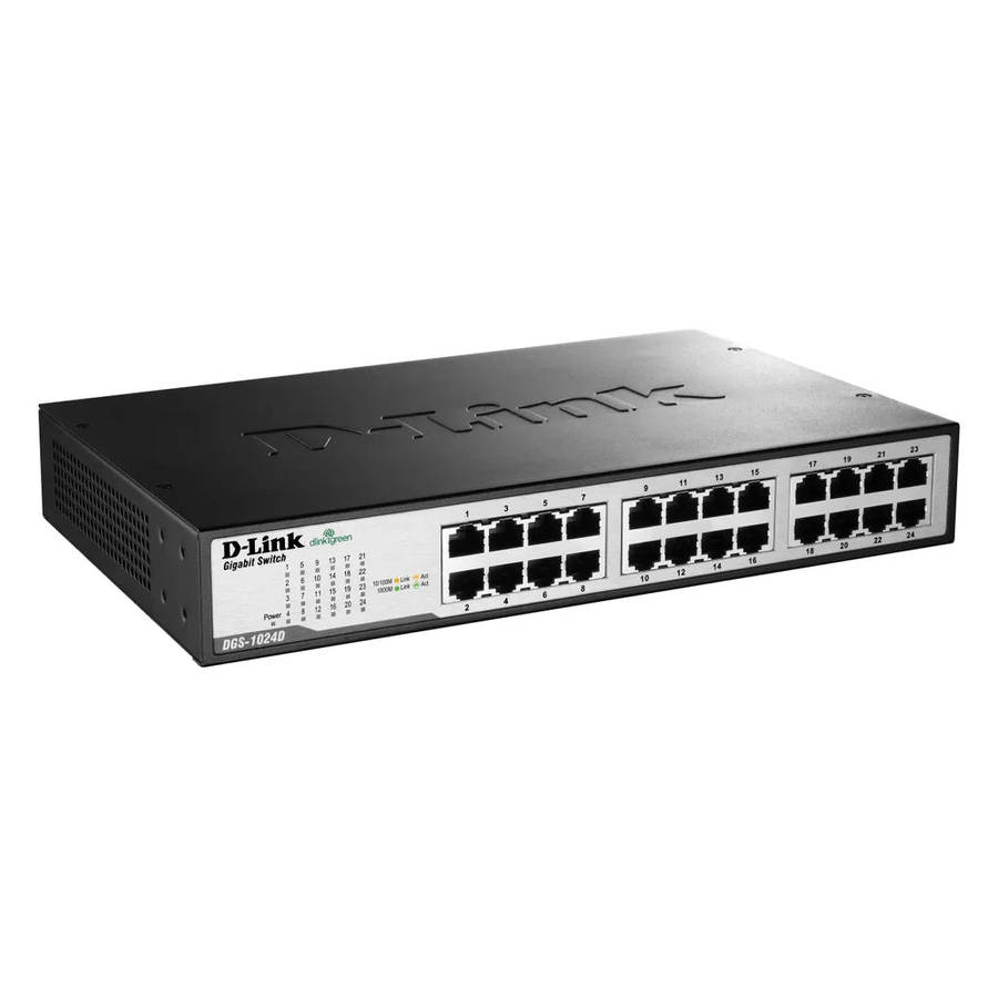 D-Link DGS-1024D, Unmanaged, Gigabit Ethernet (10/100/1000), Full duplex, Rack mounting, 1U