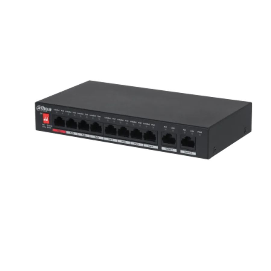 Dahua 10-Port Unmanaged Desktop Switch with 8-Port PoE