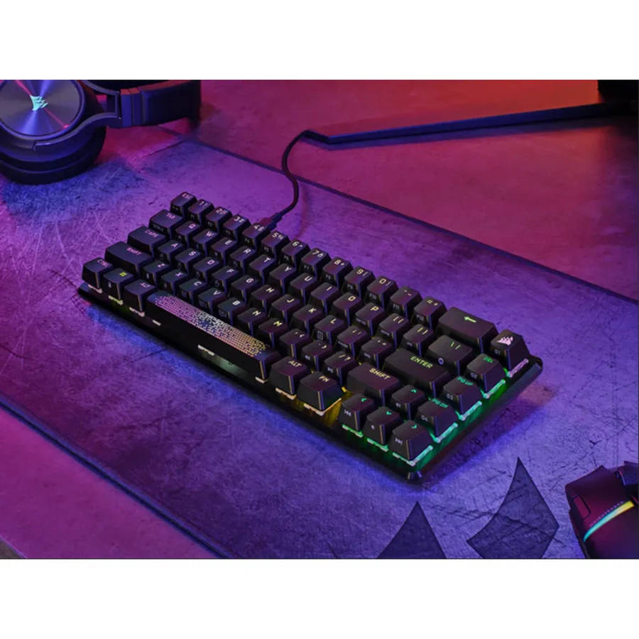 Corsair K65 PRO MINI, Wired, USB, Opto-mechanical key switch, QWERTY, RGB LED, Black