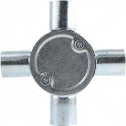 Conduit Bosal - 25mm 4-Way Box Galvanised incl Lid & Screws Part No: CA11-6