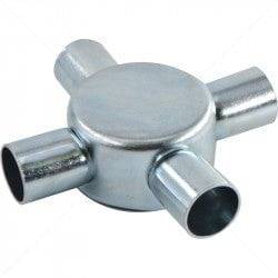 Conduit Bosal - 25mm 4-Way Box Galvanised incl Lid & Screws Part No: CA11-6