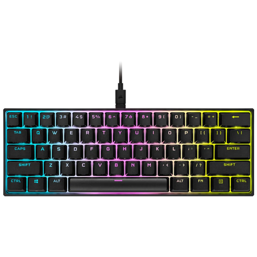 Corsair K65 RGB Mini, Wired, USB, Mechanical, QWERTY, RGB LED, Black