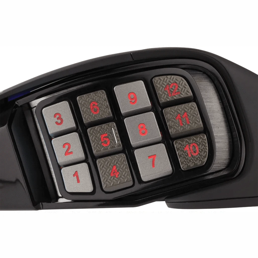 Corsair SCIMITAR RGB ELITE, Right-hand, Optical, USB Type-A, 18000 DPI, Black