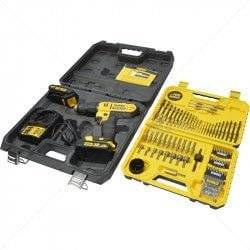 DeWalt Hammer Drill Driver Kit 18VDC XR Li-ion Incl 100pc Dril bit set Part No: TL120