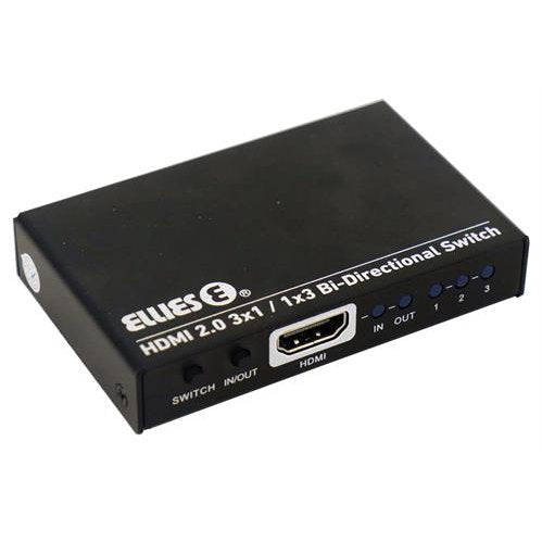 Ellies 3 Port Bi-Directional HDMI Switch  Manage Multiple HDMI Sources Effortlessly