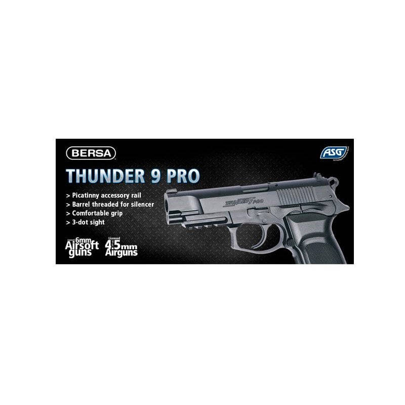 ASG Bersa Thunder Pro Gas Gun (Semi Auto|NBB|CO2|19|400 FPS|2.6J|4.5mm BB) 17302 - GSA