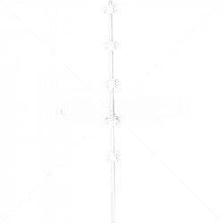 Nemtek Fence Pole 6 Line Square Galv PC Jurassic Black+Pin | EF112-1
