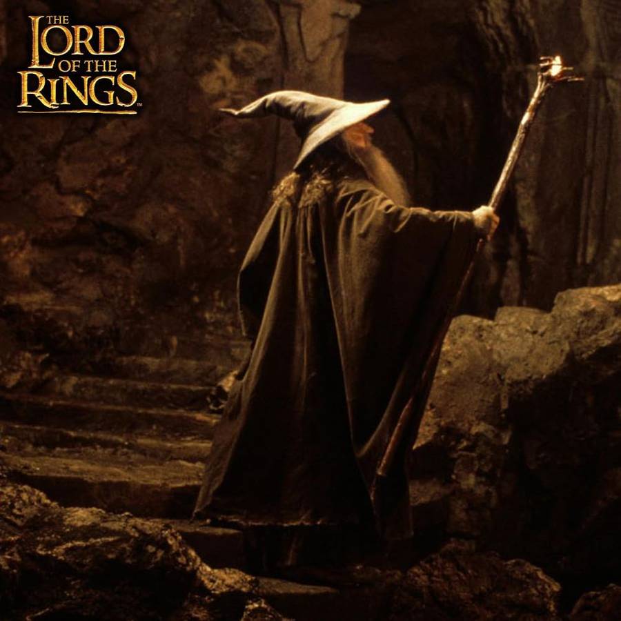 United Cutlery LOTR Illuminated Moria Staff of Gandalf | Display Plaque | Officially Licensed Rep...