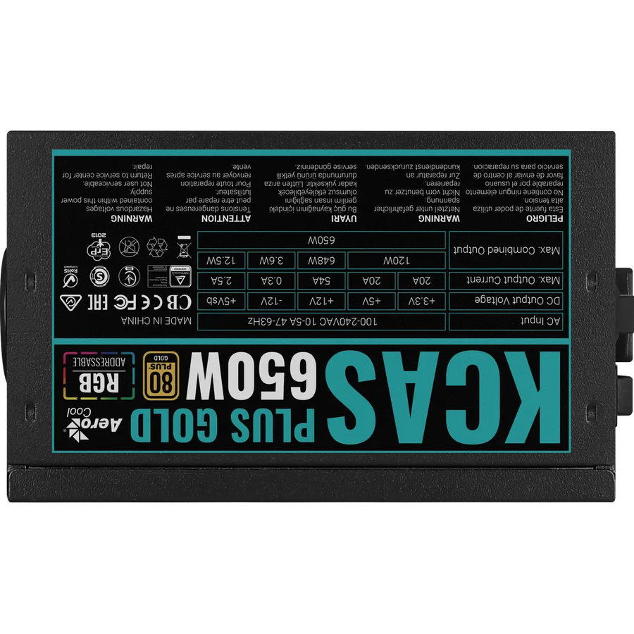 Aerocool KCAS PLUS Gold 650W RGB PSU