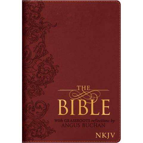 NKJV Bible With Grassroots Reflections Thumb Indexing (Luxleather) Angus Buchan