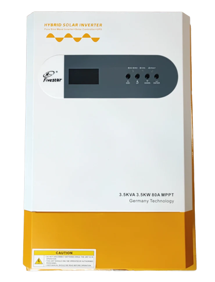 Hybrid Inverter 24V 3.5 KVA 3500 VA 80A MPT Inverter Pure Sine Wave Fivestar