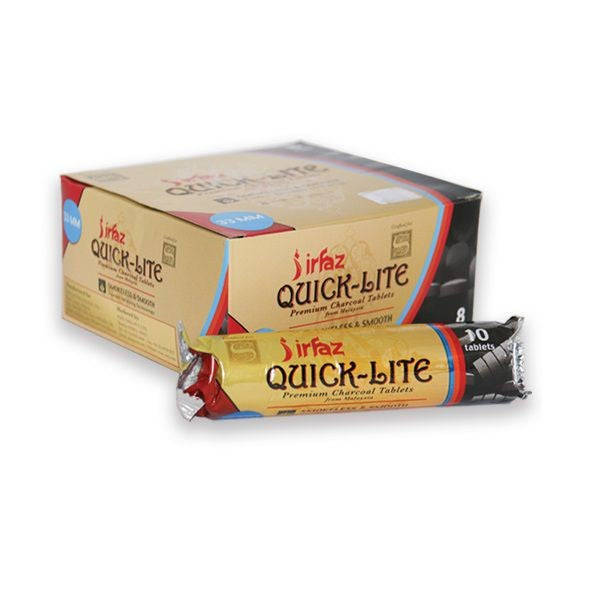 Irfaz Quick-lite 38mm Hookah Hubbly Bubbly Coals - 80 Piece