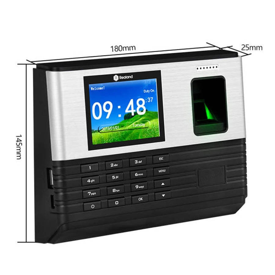 Realand AL355+ Fingerprint Time Attendance with 2.8 inch Color Screen & ID Card Function & WiFi &...