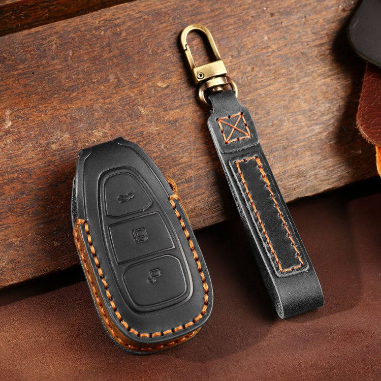 For Ford Focus/Mondeo/Maverick/Explorer/Escort/Edge 2017-2018 C231 Car Key Leather Protective Cas...