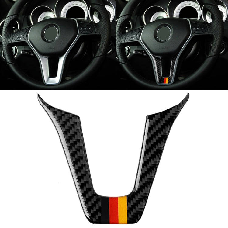 Car German Flag Carbon Fiber Steering Wheel Decorative Sticker for Mercedes-Benz, Steering Wheel ...