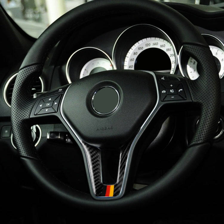 Car German Flag Carbon Fiber Steering Wheel Decorative Sticker for Mercedes-Benz, Steering Wheel ...
