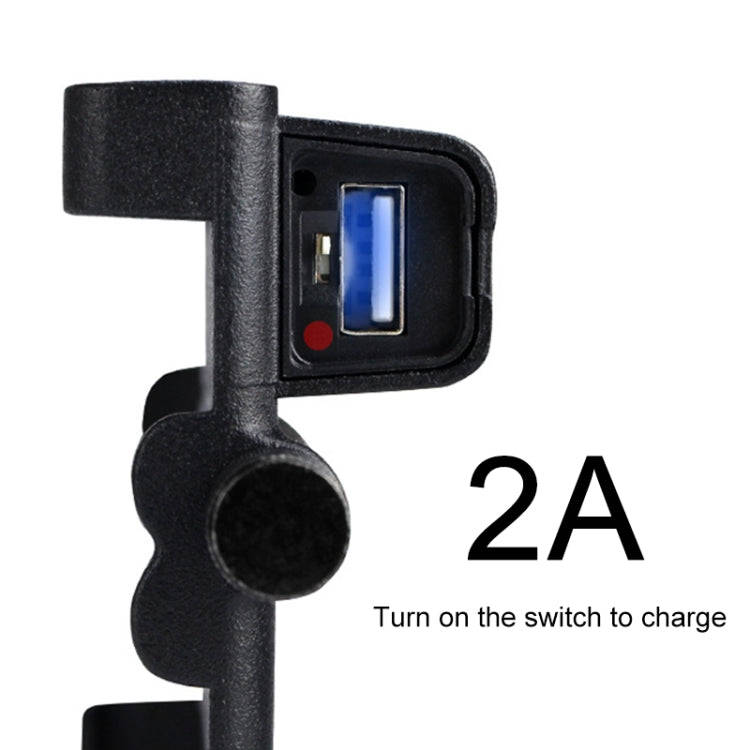 Portable Motorcycle Aluminium Alloy USB Charger Mobile Phone Holder, Handlebars Version, 3089