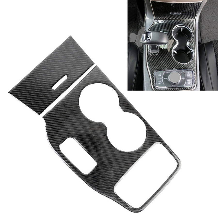 2 PCS Car Water Cup Panel Carbon Fiber Decorative Sticker for Jeep Grand Cherokee 2014-2015, Wate...