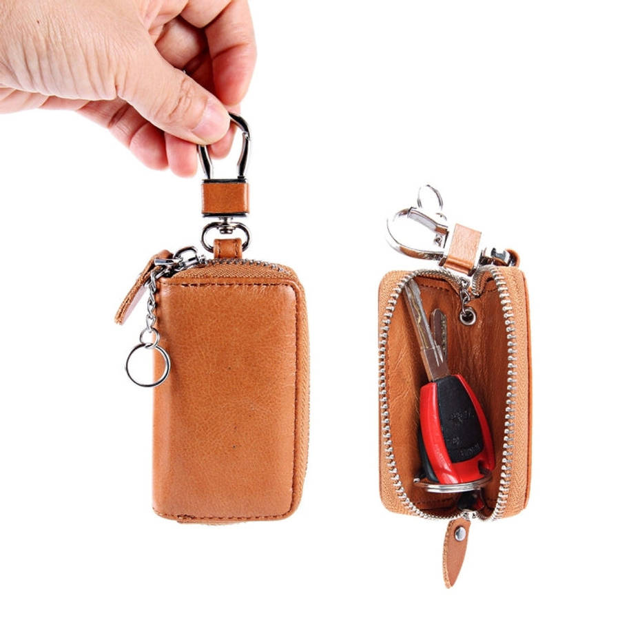 Universal Pure Cow Leather Waist Hanging Zipper Wallets Key Holder Bag (No Include Key), Key Hold...