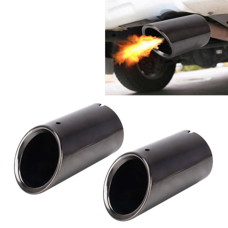 2 PCS Car Styling Stainless Steel Exhaust Tail Muffler Tip Pipe for VW Volkswagen 1.8T/2T Swept V...
