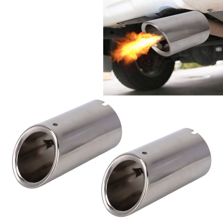 2 PCS Car Styling Stainless Steel Exhaust Tail Muffler Tip Pipe for VW Volkswagen 1.8T/2T Swept V...