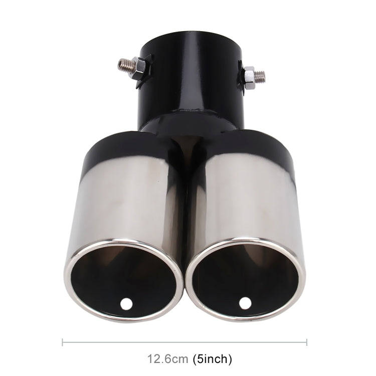 Universal Car Styling Stainless Steel Curved Double Outlets Exhaust Tail Muffler Tip Pipe