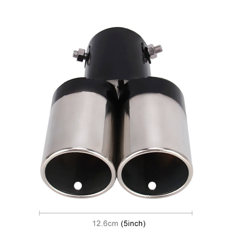Universal Car Styling Stainless Steel Straight Double Outlets Exhaust Tail Muffler Tip Pipe, Stra...