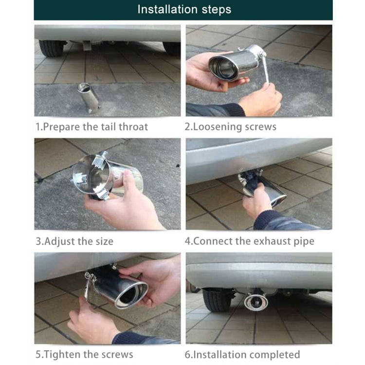 Universal Car Styling Stainless Steel Straight Double Outlets Exhaust Tail Muffler Tip Pipe, Stra...