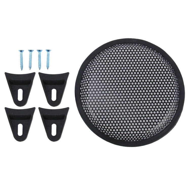 8 inch Car Auto Metal Mesh Black Round Hole Subwoofer Loudspeaker Protective Cover Mask Kit with ...