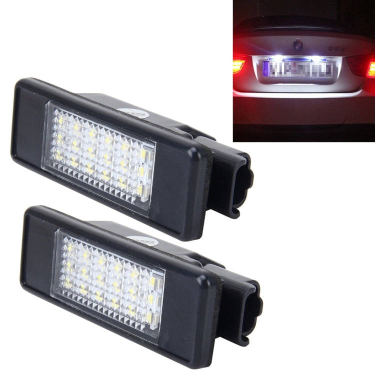 2 PCS License Plate Light with 24 SMD-3528 Lamps for Peugeot Citroen (White Light), For Peugeot C...